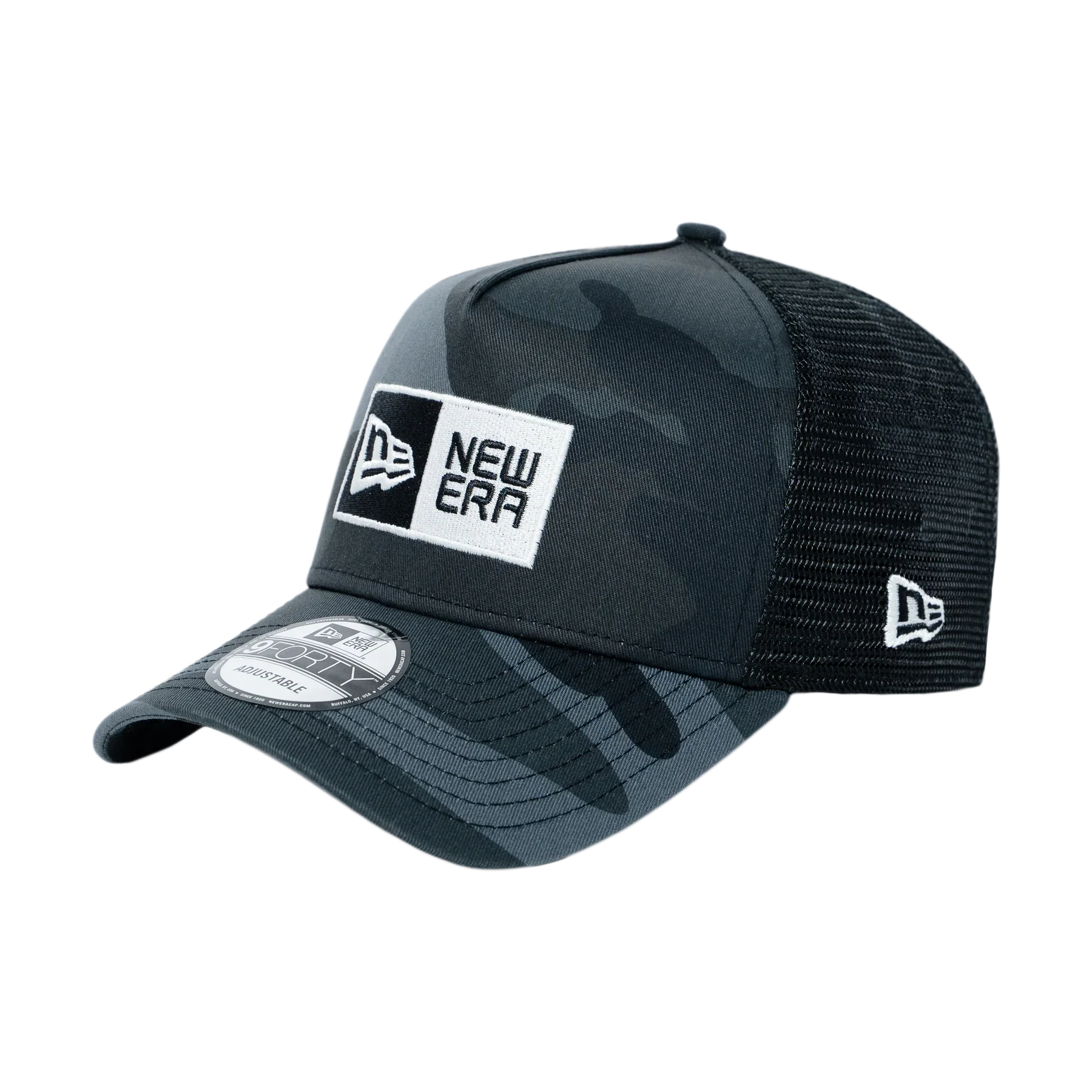 9FORTY A-Frame Trucker Box Logo Midnight Camo Snapback