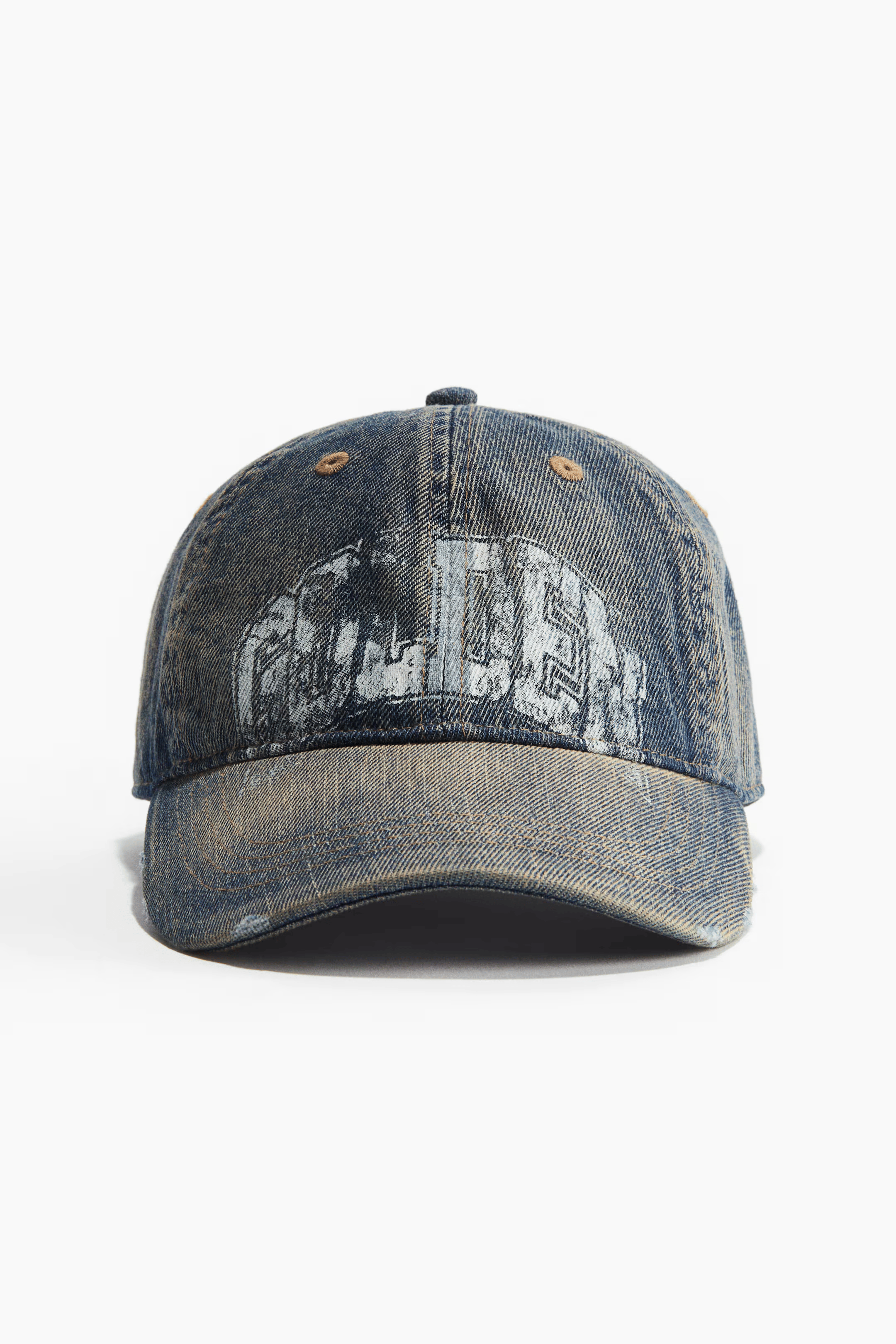 Cap with hard-worn details